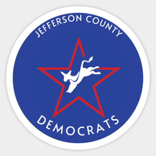 Blue Jefferson County Democrats Logo Sticker